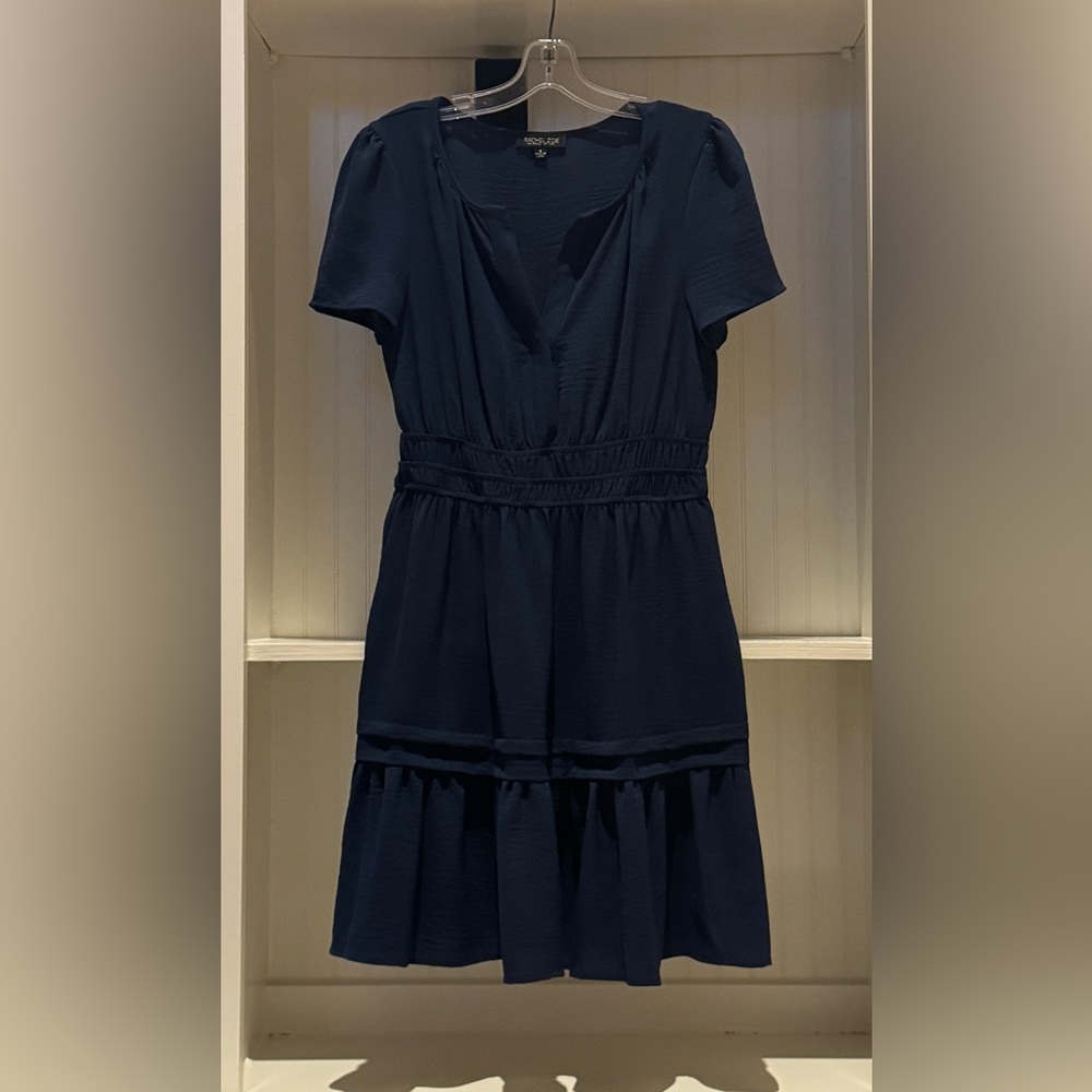 Rachel Zoe Classic Navy Blue Midi Dress | S - Picture 2 of 7